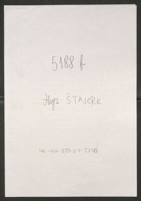 Štajerk, Alojz, 19.9.1898. Policijski karton