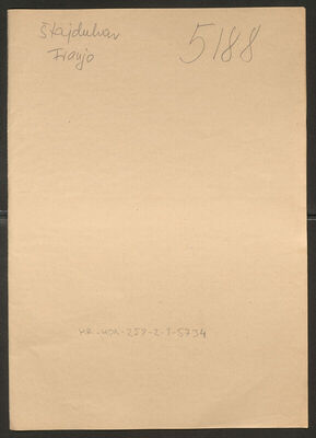 Štajduhar, Franjo, 18.9.1901. Policijski karton