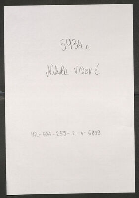 Vidović, Nikola, 17.3.1897. Policijski karton