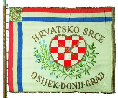 Zastava društva Hrvatsko srce - Donji grad