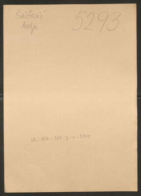 Šuštarić, Matija, 10.11.1903. Policijski karton