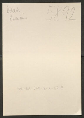 Vidak, Zvonimir, 2.3.1906. Policijski karton