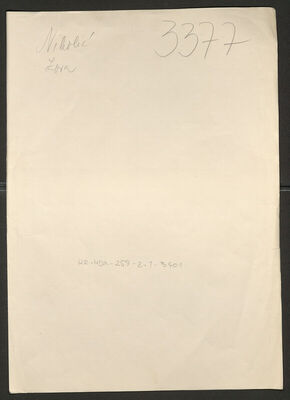 Nikolić, Zora, 18.3.1900. Policijski karton