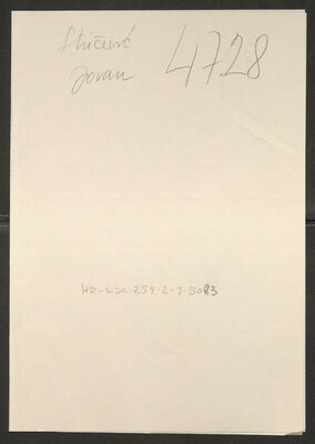 Stričevič, Jovan, 15.4.1914. Policijski karton