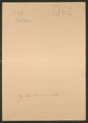 Vereb, Zoltan, 14.4.1907. Policijski karton