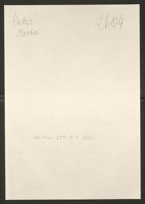 Kukić, Slavko, 9.7.1912. Policijski karton