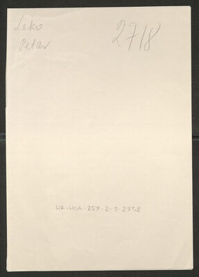 Leko, Petar, 1916. Policijski karton