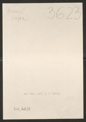 Perović, Stojan, 1919. Policijski karton