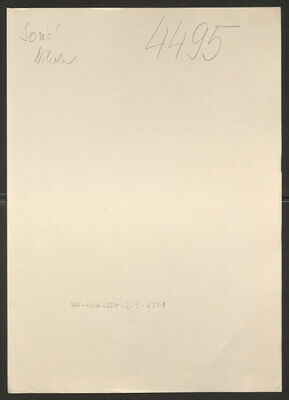 Sorić, Nikola, 2.12.1909. Policijski karton