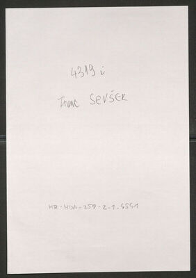 Sevšek, Franc, 1880. Policijski karton