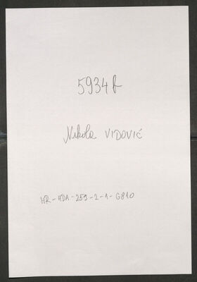 Vidović, Nikola. Policijski karton