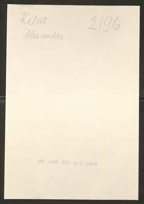 Kelert, Aleksander, 9.3.1920. Policijski karton