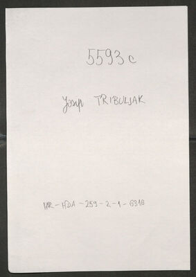 Tribuljak, Josip, 14.4.1903. Policijski karton