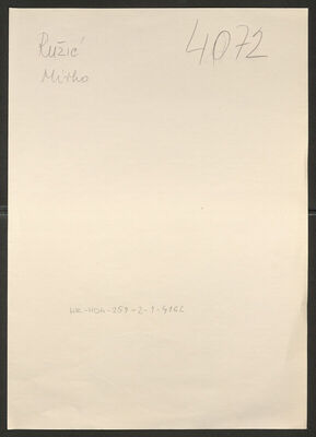 Ružić, Mirko. Policijski karton