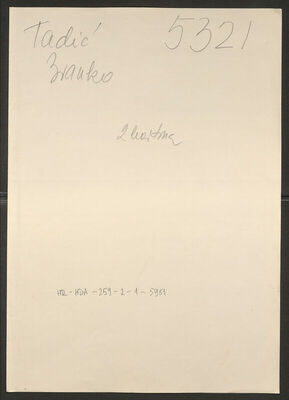 Tadić, Branko, 1.10.1894. Policijski karton