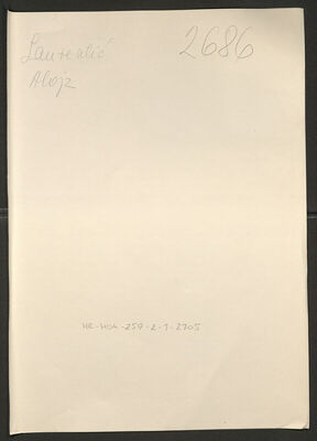 Laurentić, Alojz, 2.6.1898. Policijski karton