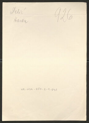 Delić, Hasan, 1890. Policijski karton