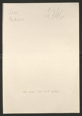 Levi, Bukica, 1914. Policijski karton