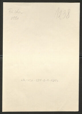 Fischer, Otto, 5.8.1902. Policijski karton