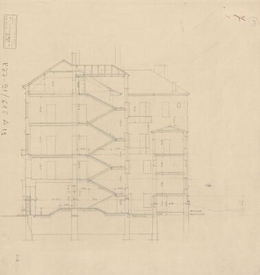 Stambena zgrada Herzog, presjek