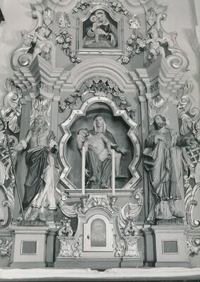 Sveti Petar Mrežnički (Duga Resa) - Župna crkva sv. Petra, retabl oltara Žalosne Majke Božje