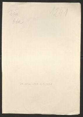 Fišer, Ada, 10.12.1900. Policijski karton