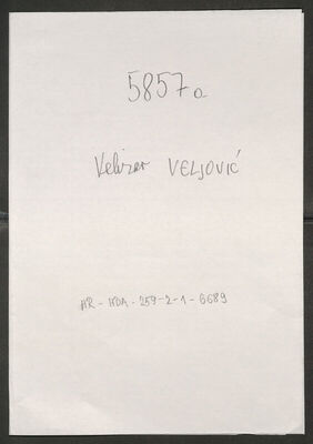 Veljović, Velizar, 23.3.1905. Policijski karton