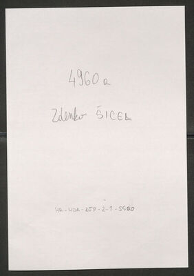 Šicel, Zdenko, 20.10.1924. Policijski karton