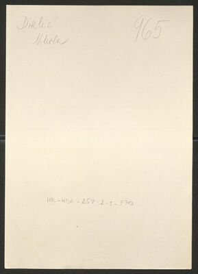 Diklić, Nikola, 24.3.1902. Policijski karton