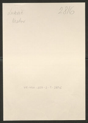 Lukač, Nestor, 1906. Policijski karton