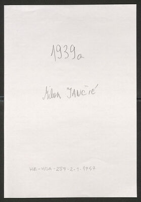 Jančić, Milan, 23.5.1898. Policijski karton