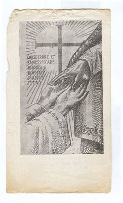 Uspomena na ređenje i mladu misu mladomisnika isusovca Peru Galaunera (r. 1929.)