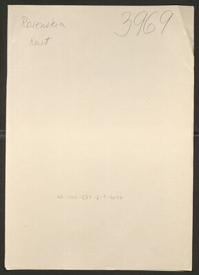 Rosenstein, Kurt, 1.6.1906. Policijski karton