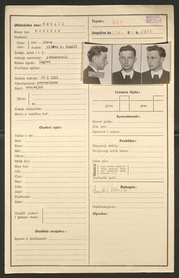 Smolić, Momčilo, 29.10.1921. Policijski karton