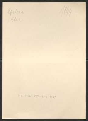 Epstein, Elza, 20.10.1892. Policijski karton