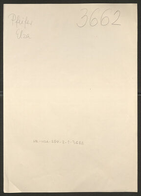 Pfeifer, Elza, 1909. Policijski karton