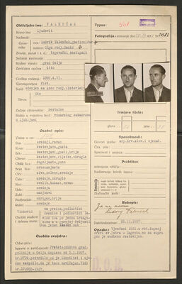 Valenčak, Ljudevit, 4.6.1898. Policijski karton