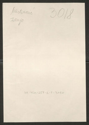 Martinović, Franjo, 13.12.1909. Policijski karton