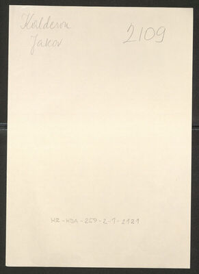 Kalderon, Jakov, 1923. Policijski karton