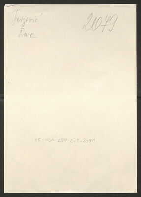 Jurjević, Šime, 15.1.1920. Policijski karton