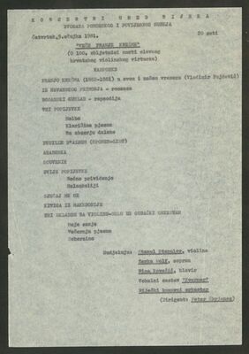 Veče Franje Krežme (o 100. obljetnici smrti), koncert, 1981.