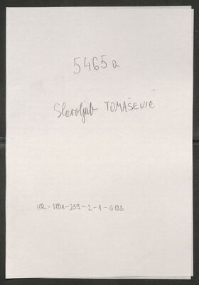 Tomašević, Slavoljub, 1922. Policijski karton