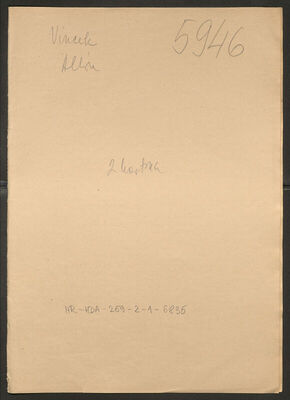 Vincek, Albin, 5.6.1909. Policijski karton