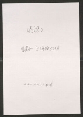 Silberstein, Walter, 13.1.1906. Policijski karton