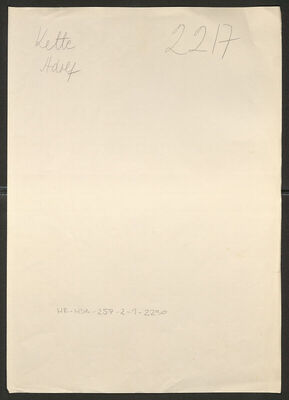 Kette, Adolf, 11.2.1910. Policijski karton