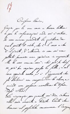 Br. 17 – Cara Amica! = Draga prijateljice!, pismo