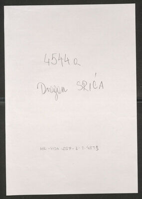 Srića, Dragan, 11.11.1895. Policijski karton