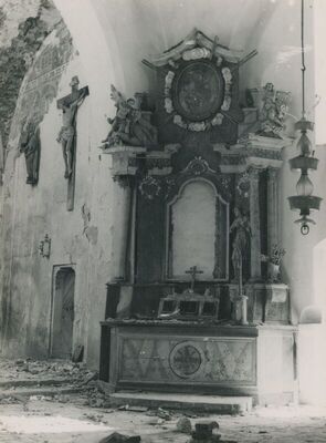 Gorjani Sutinski, Očura (Radoboj) - Kapela sv. Jakova, unutrašnjost, detalj