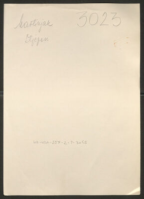 Martinjak, Stjepan, 5.2.1908. Policijski karton