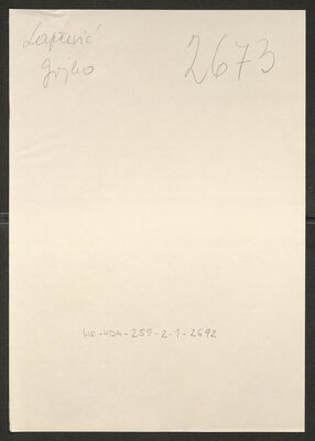 Lapčević, Gojko, 20.10.1919. Policijski karton